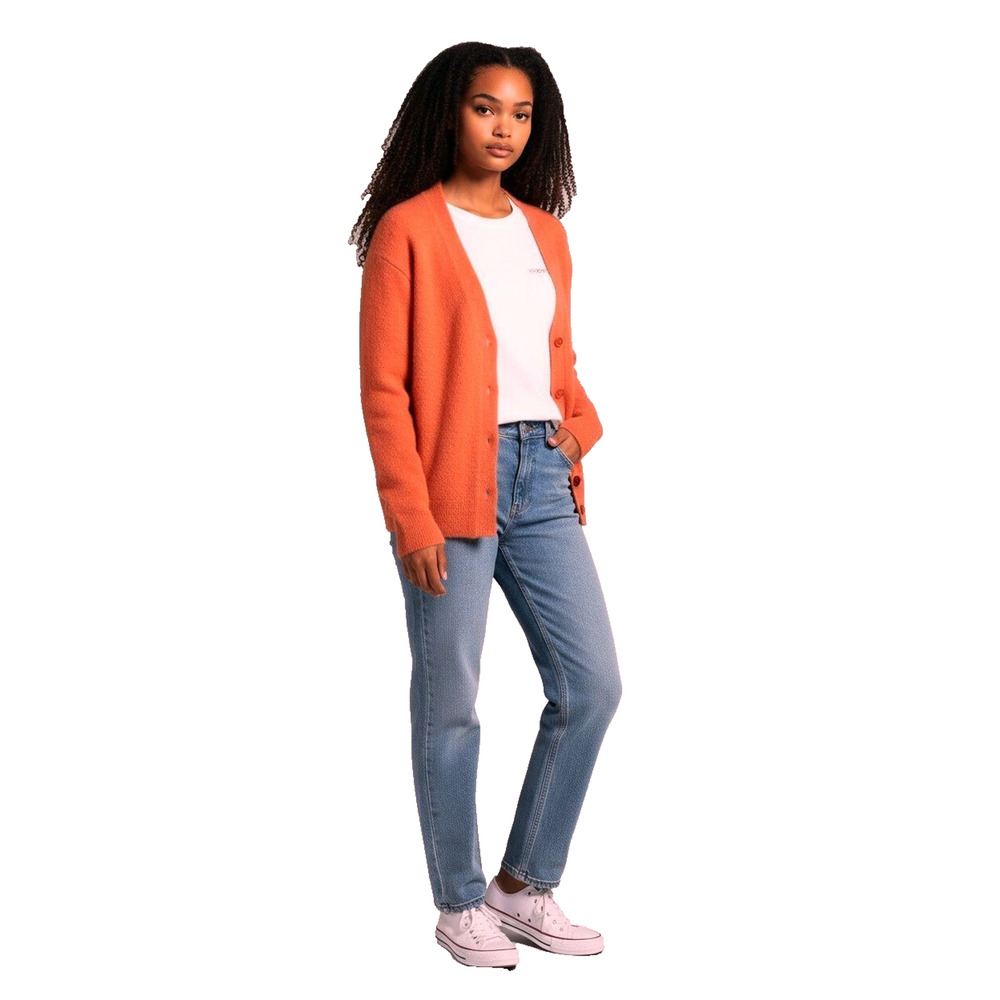 B5 NWT LA MAILLE SEZANE Gilet Barry Tangerine Kid Mohair & Alpaca Sweater Size L